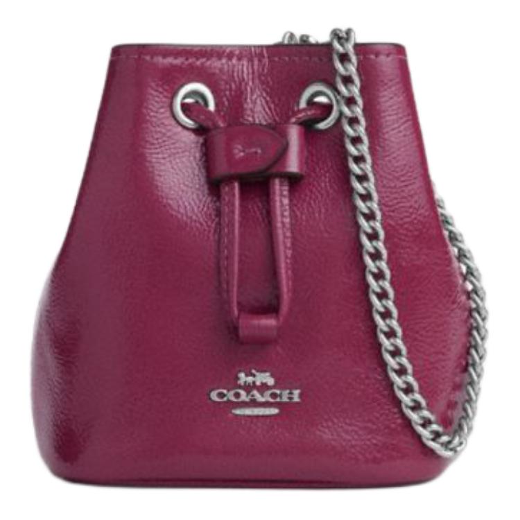 

COACH Мини клатч из лаковой и гладкой кожи для женщин розовый