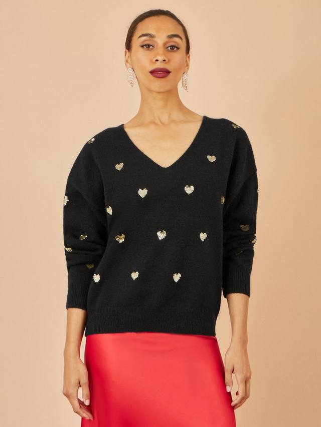

Свитер с V-образным вырезом в виде сердца Yumi