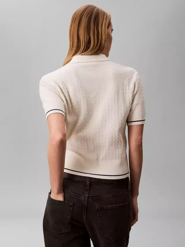 Поло с контрастными цветами, цвет тофу Calvin Klein — фото 3