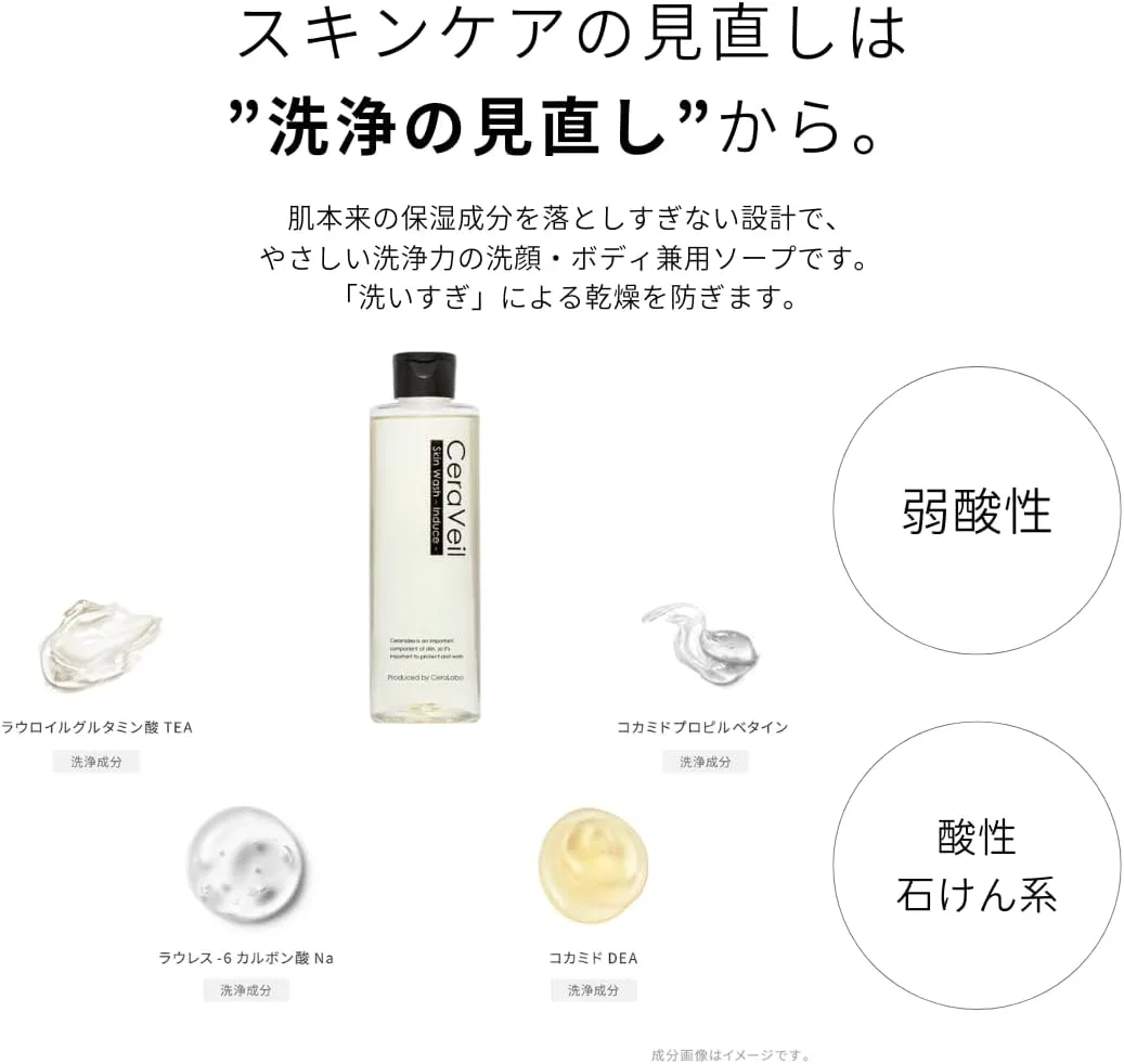 Гель для умывания Ceralabo — И мыло для тела CeraVeil Skin Wash Induce, 250 мл — фото 2