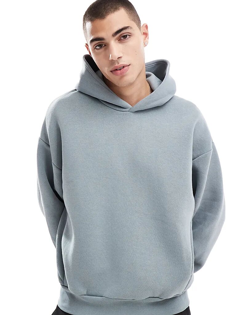 

Свободная толстовка с капюшоном светло-голубого цвета Bershka
