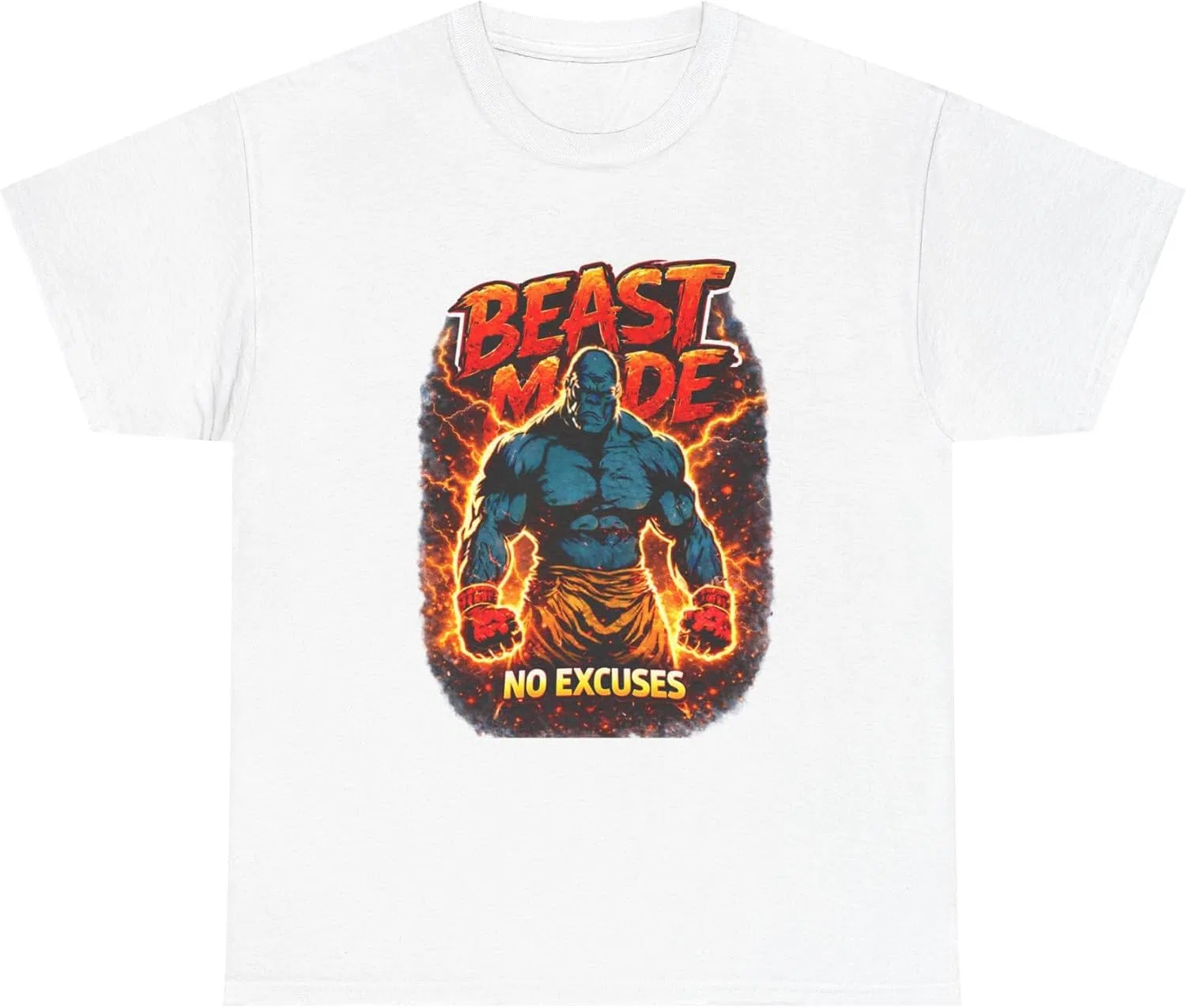 Футболка с мотивационным принтом, Beast Mode, белая