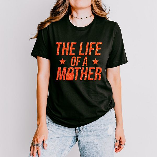 

Футболка с принтом The life of a mother glitter Simply Sage Market, Black, Черный, Футболка с принтом The life of a mother glitter Simply Sage Market, Black