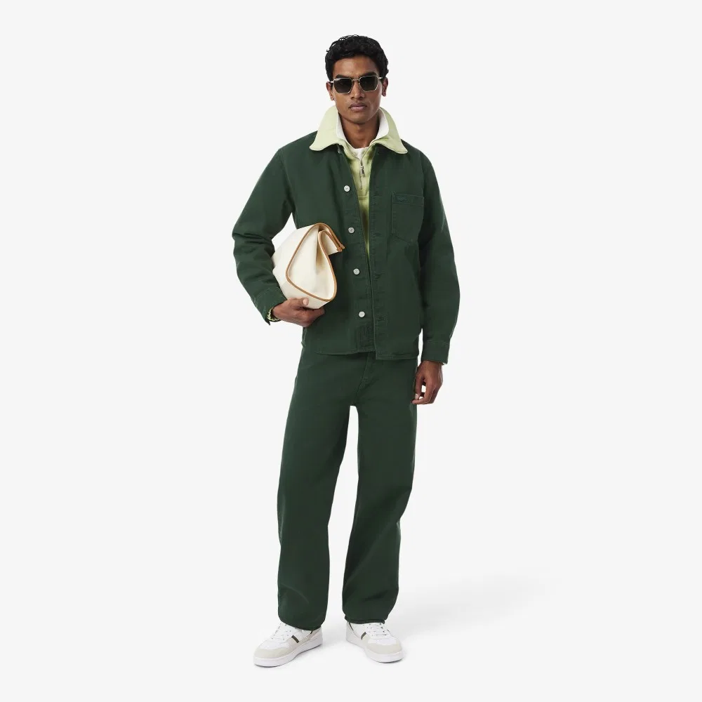 Мужские цветные джинсы глубокого зелёного цвета от Lacoste — фото 4