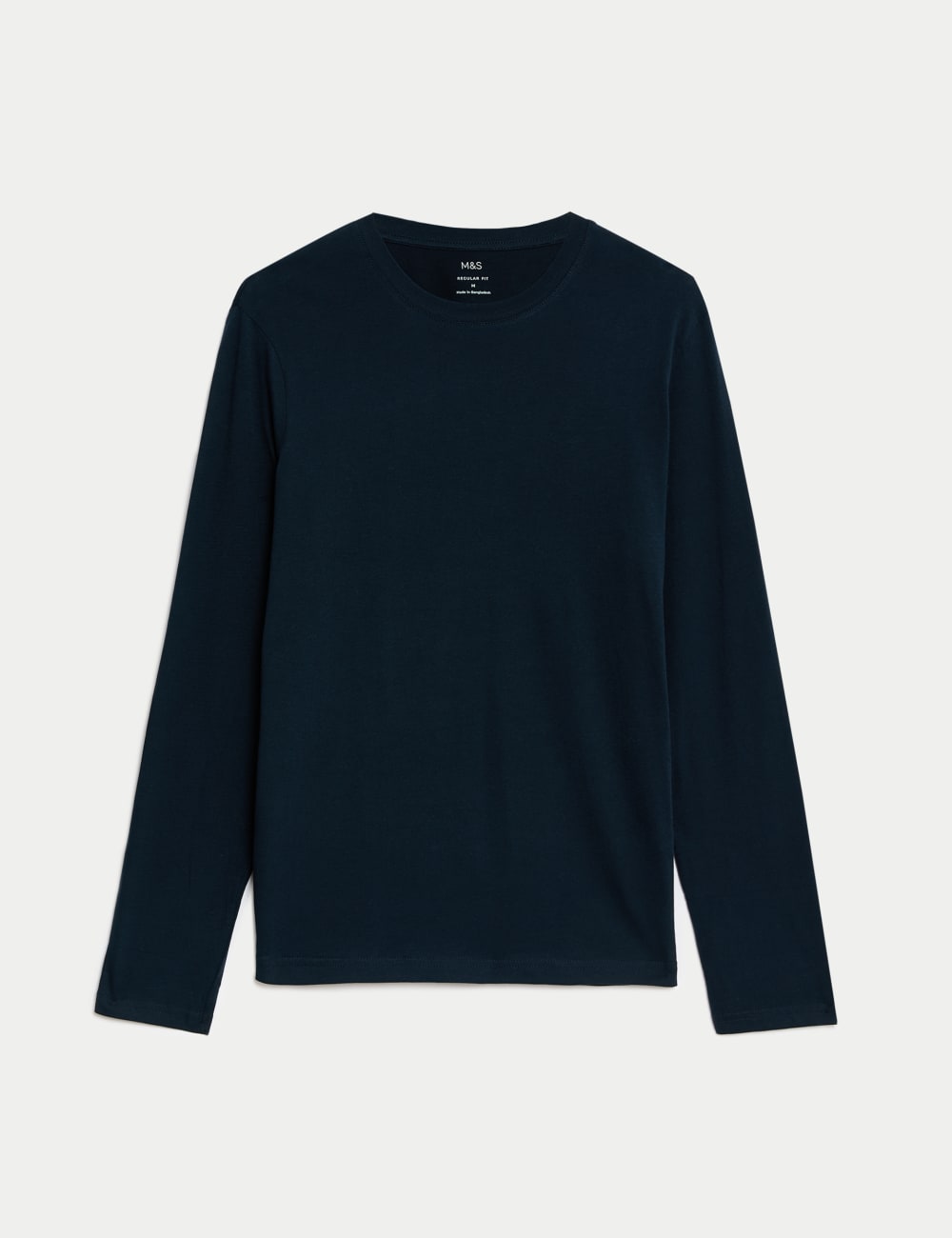

Футболка с длинным рукавом из чистого хлопка Marks & Spencer, темно-синий
