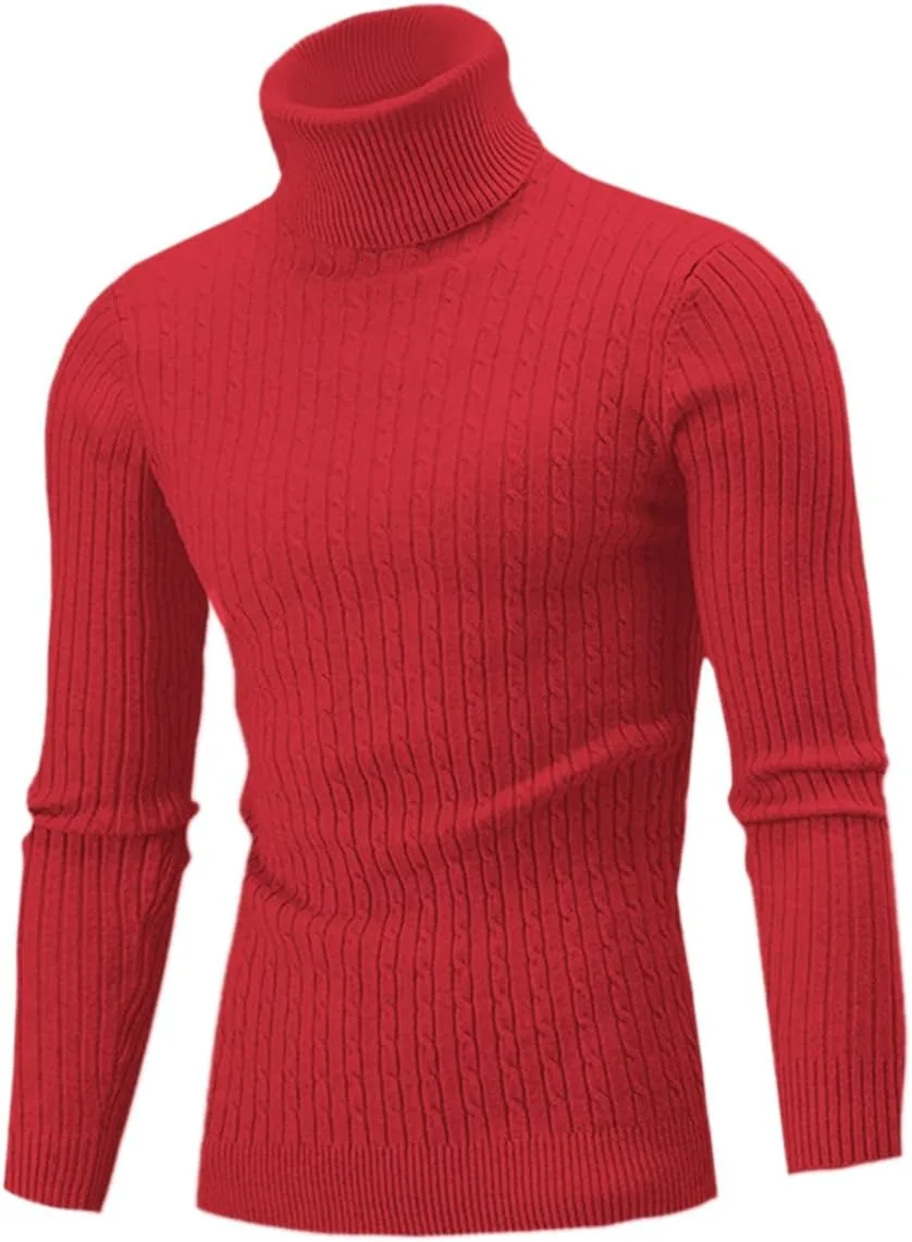 

Мужской свитер водолазка Casual Slim Fit с узором Twist QZH.DUAO