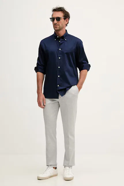 Брюки классические из костюмной ткани Tommy Hilfiger, серые — фото 2