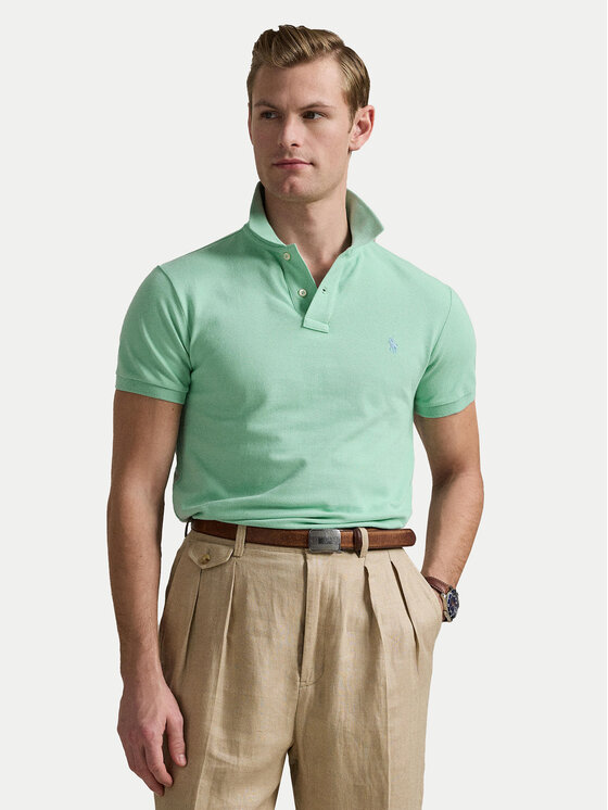

Рубашка поло облегающего кроя 710536856451 Polo Ralph Lauren, зеленый