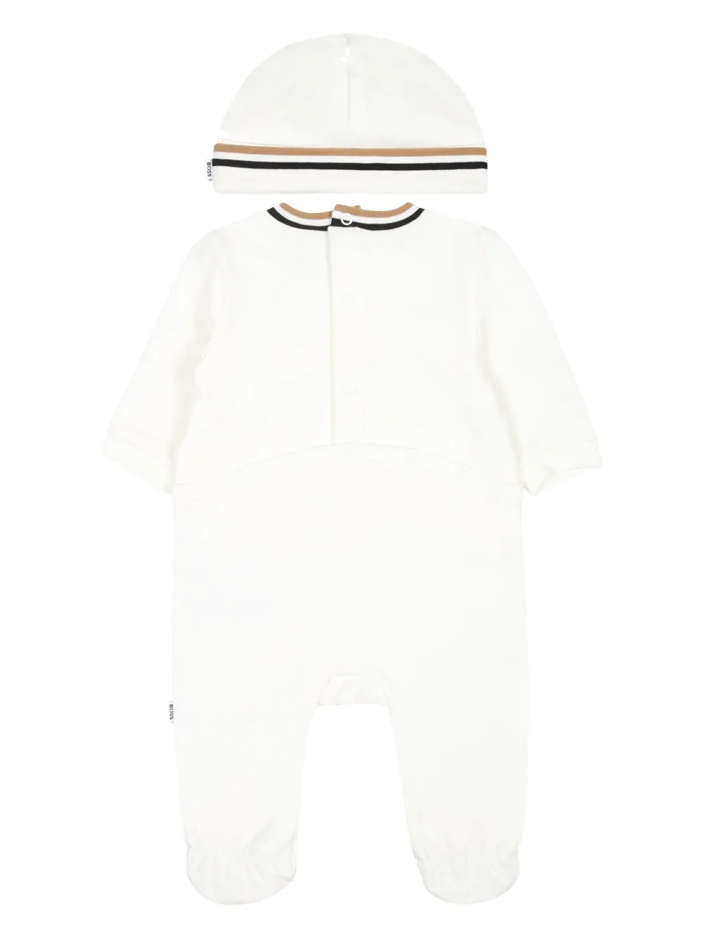 Комплект для новорожденного с отделкой в полоску BOSS Kidswear, белый — фото 2