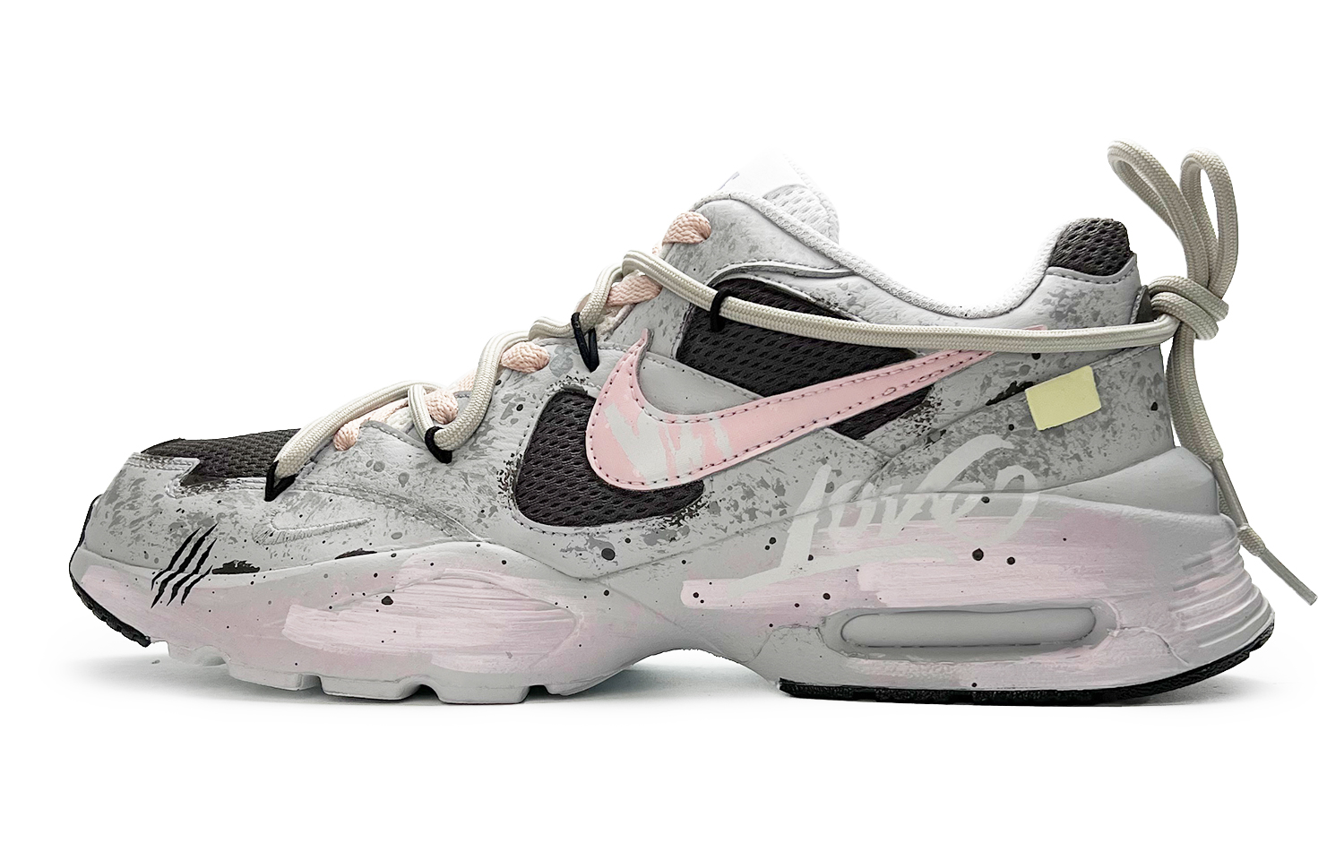 Nike Женские кроссовки Air Max Fusion противоскользящие износостойкие низкие повседневные беговые серо-розовые, цвет Gray