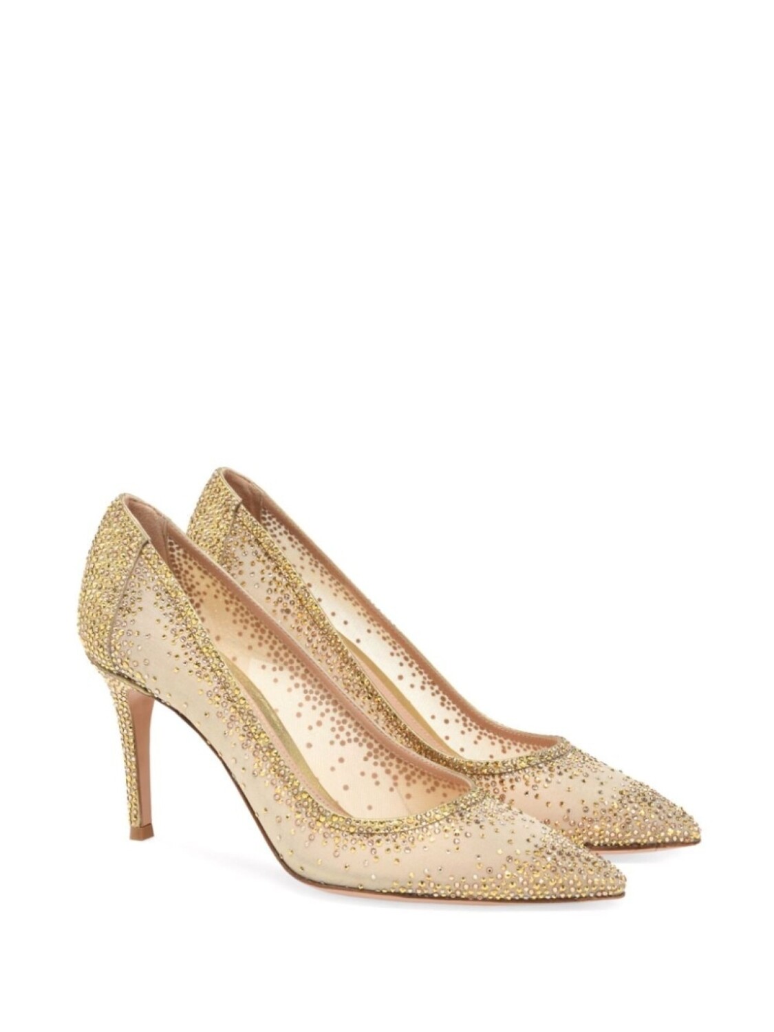 Gianvito Rossi туфли-лодочки Rania 85 со стразами, золотистый — фото 2
