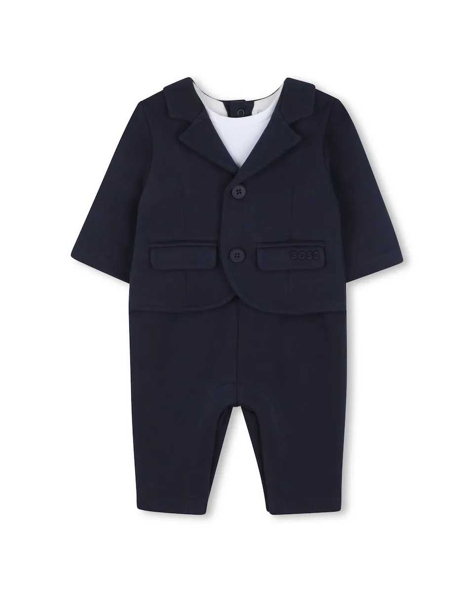 

Детский комбинезон 3 в 1 из хлопка BOSS Kidswear, темно-синий