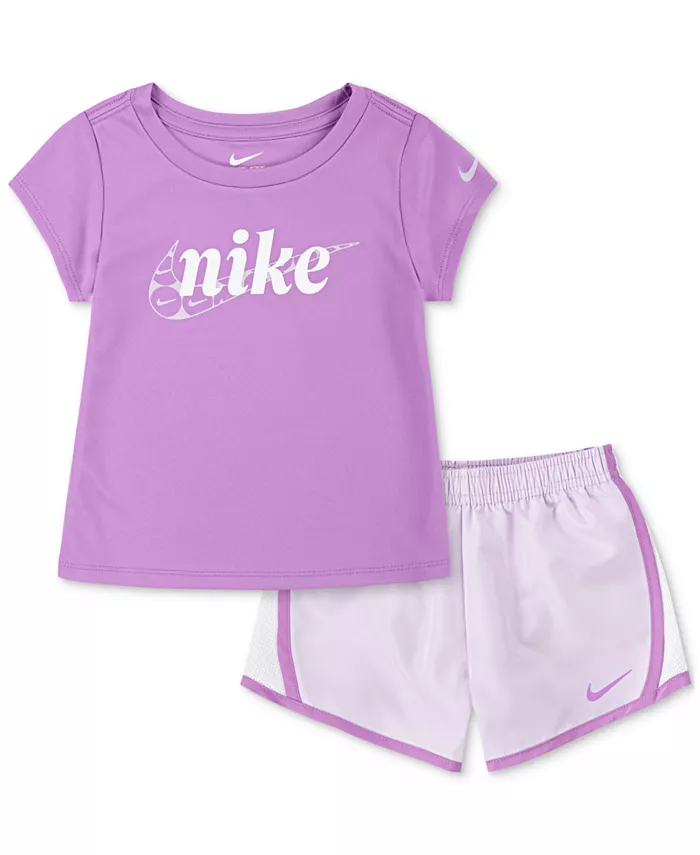 

Комплект для девочки Essentials Tempo: футболка и шорты Nike, фиолетовый