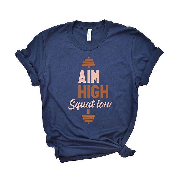 

Футболка с принтом Aim high squat low Simply Sage Market, True Navy, Зеленый, Футболка с принтом Aim high squat low Simply Sage Market, True Navy