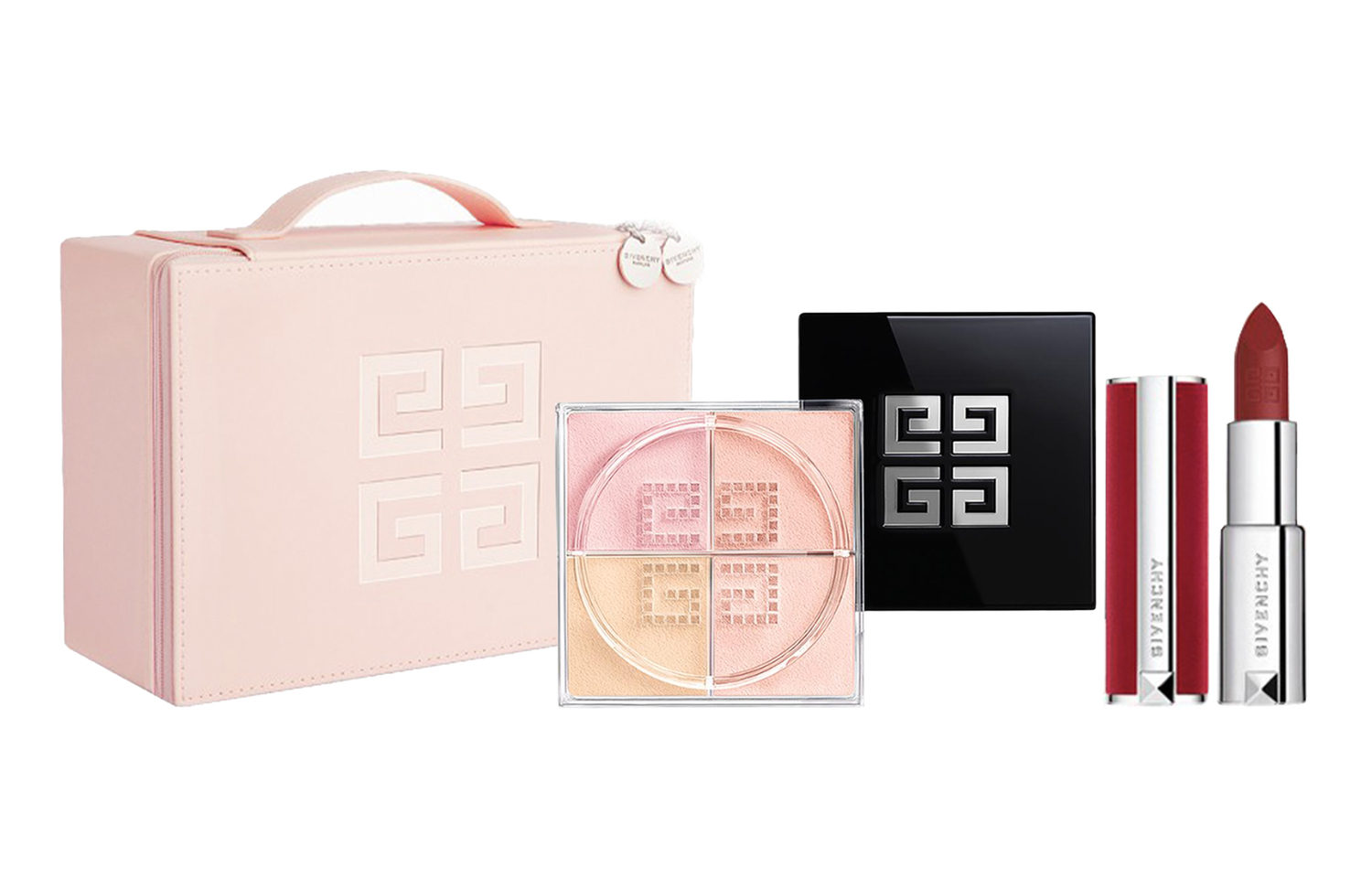 

Набор для макияжа Quadrangle Star Queen пудра для фиксации макияжа с эффектом матовости и контроля жирного блеска + помада Givenchy