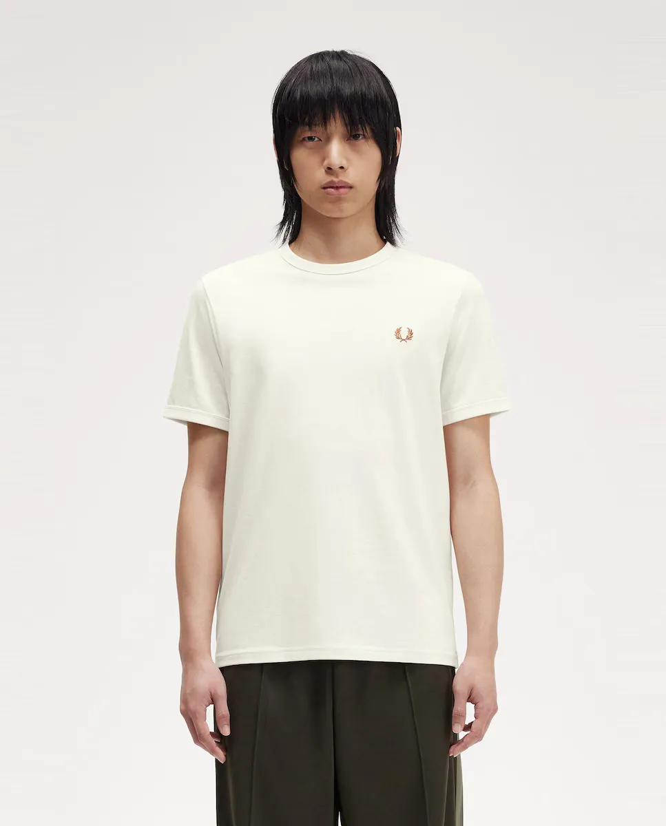 

Футболка мужская с короткими рукавами и круглым вырезом Fred Perry, цвет Crudo