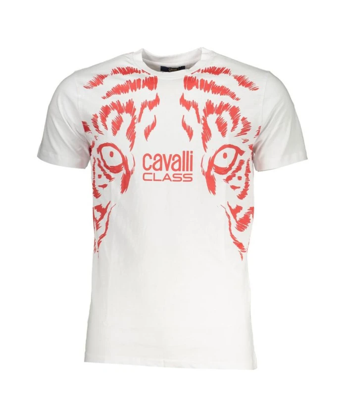 

Футболка с круглым вырезом и принтом белого тигра Cavalli Class, белый