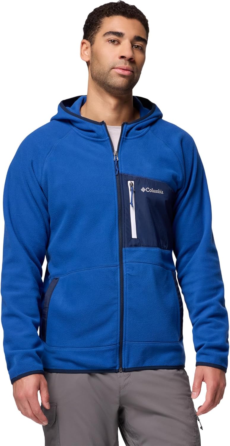 

Columbia мужская куртка Fast Trek Overlay Hooded Full Zip, Mountain Blue/Collegiate Navy