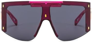 

Мужские солнцезащитные очки-маска для женщин, модные цельные квадратные солнцезащитные очки для мужчин и женщин, большие очки с защитой от УФ-излучения UV400 MTZJH, Purple Black