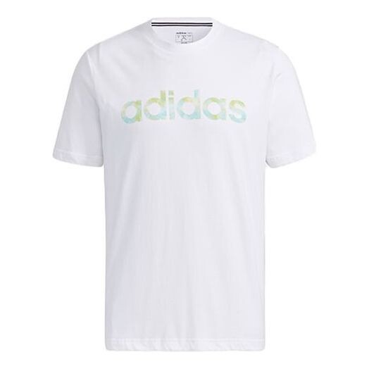 

Футболка neo tie dye logo printing sports round neck short sleeve white Adidas, белый