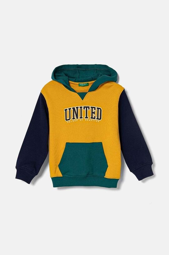 

Детская хлопковая толстовка United Colors of Benetton, желтый