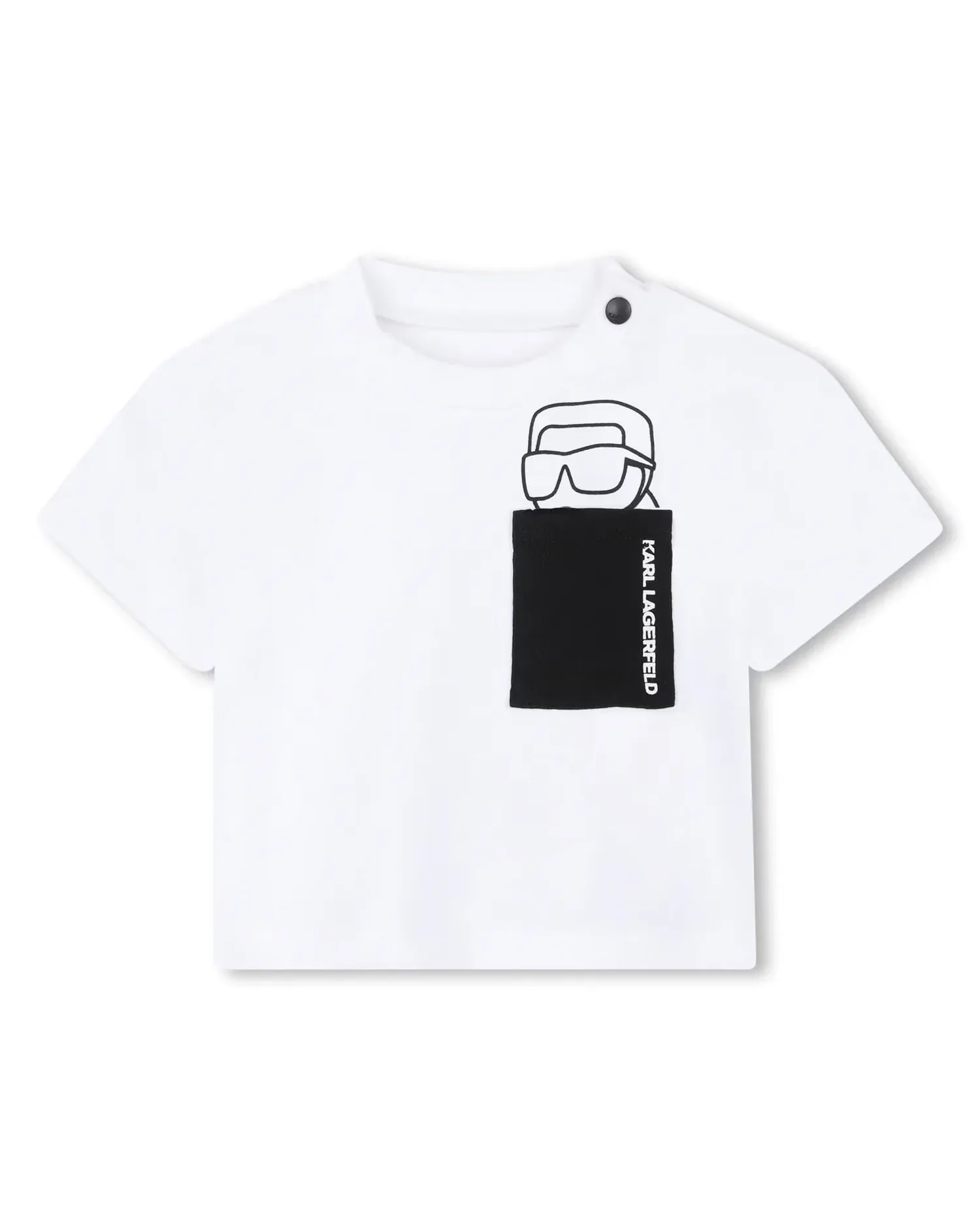 Набор для мальчика с рисунком спереди из хлопка Karl Lagerfeld Kids, белый — фото 2