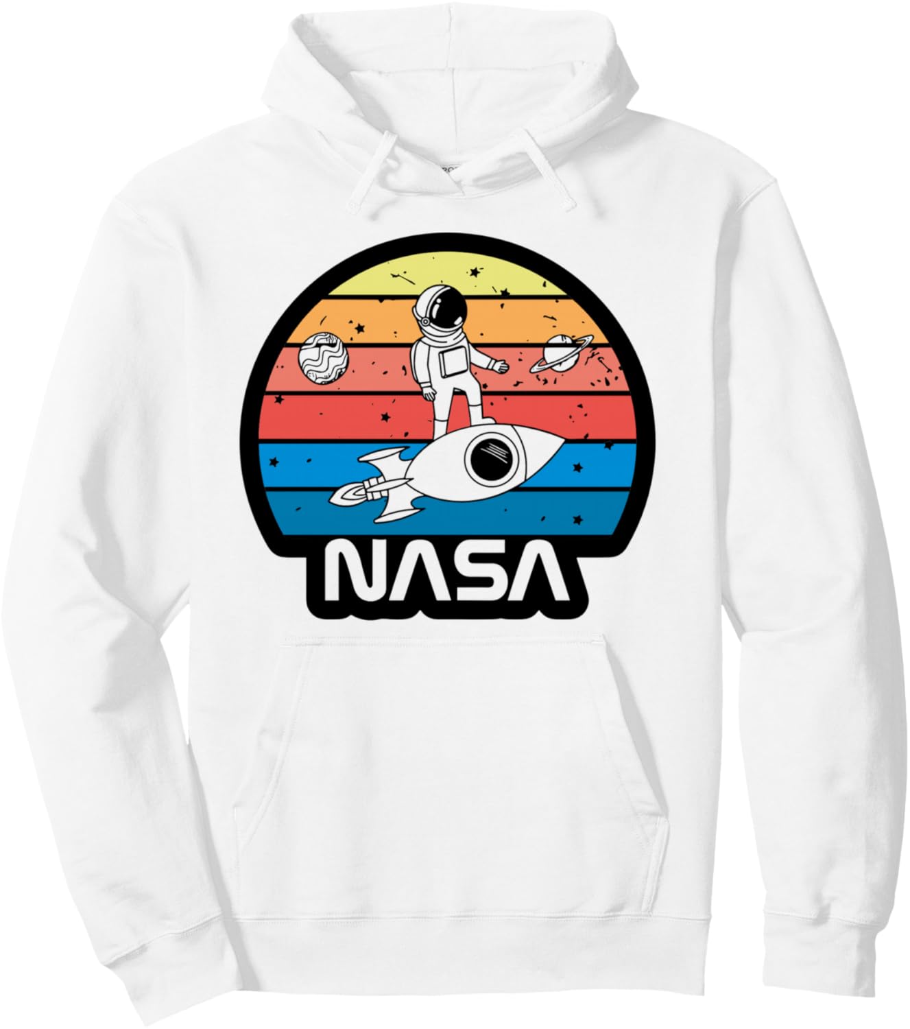 

Худи NASA Artemis II с изображением астронавта NASA и ракеты в стиле ретро, белый
