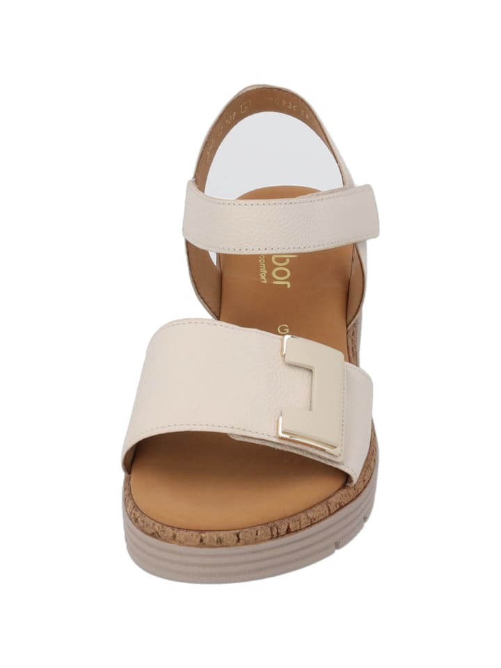 Сандалии на плоской подошве Gabor Comfort, цвет creme (uni+gold) — фото 4