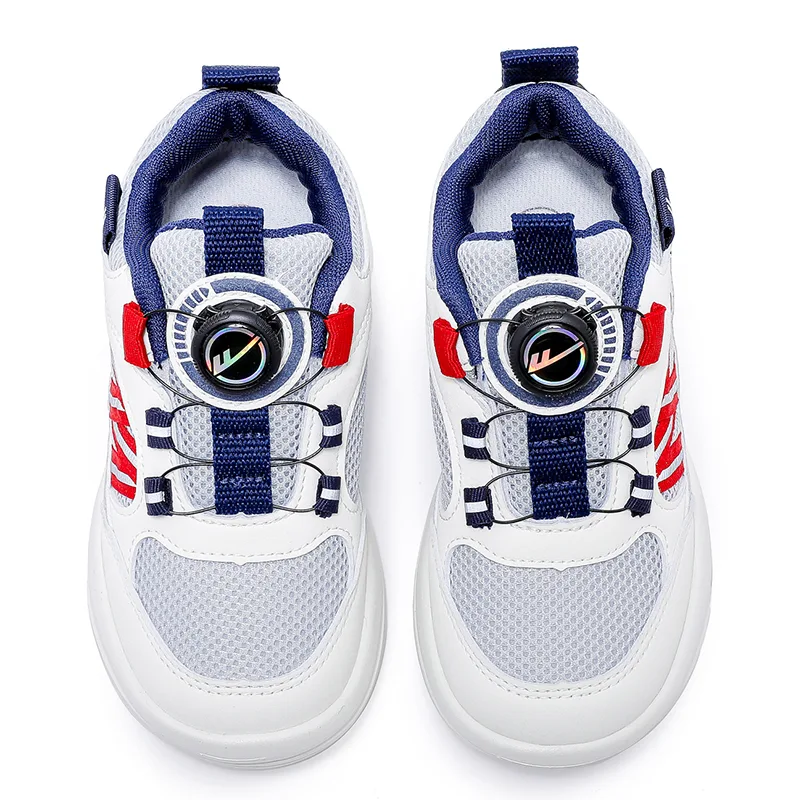 WARRIOR Детские повседневные кроссовки low top с противоскользящей подошвой, амортизацией и защитой от ударов, бежево-красные — фото 4