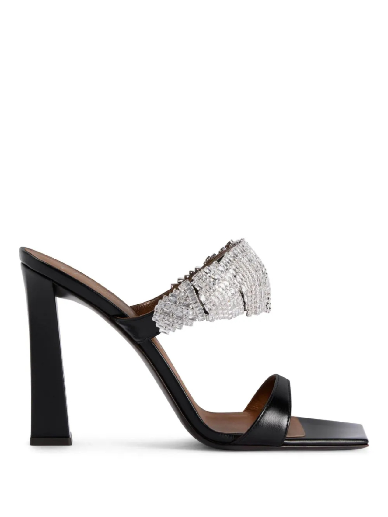 Сандалии из кожи, украшенные стразами, 105 мм Giuseppe Zanotti, черный