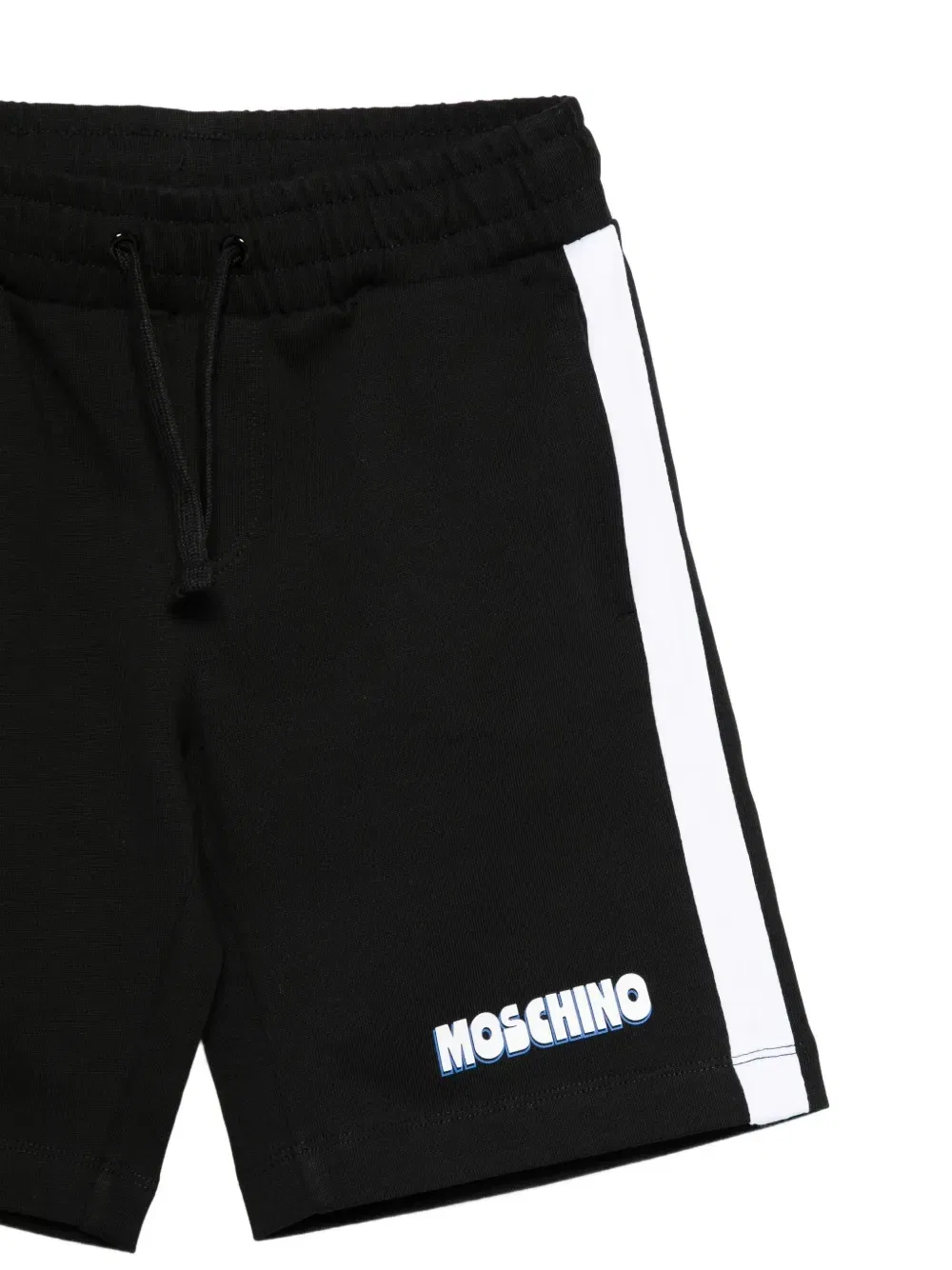 Комплект из футболки и шорт с полосатой отделкой Moschino Kids, черный — фото 3