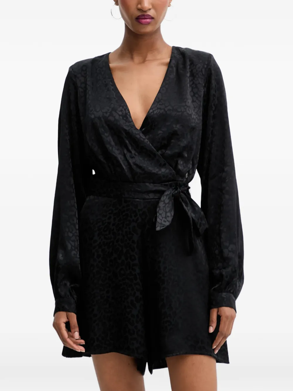 

Комбинезон с длинными рукавами и поясом Guess Usa, черный