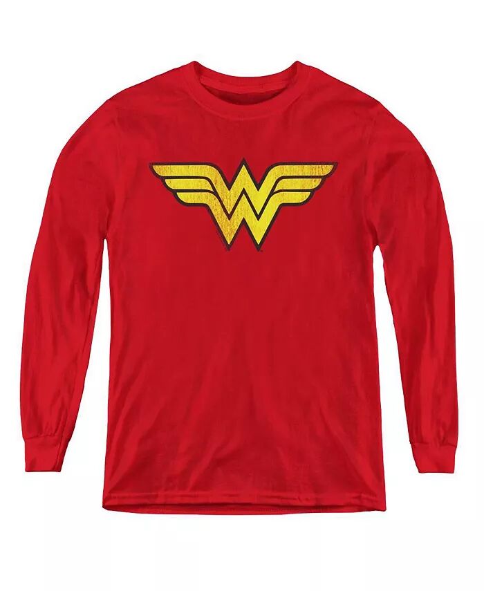 

Свитшоты с длинным рукавом с логотипом Wonder Woman для мальчиков и девочек DC Comics, красный
