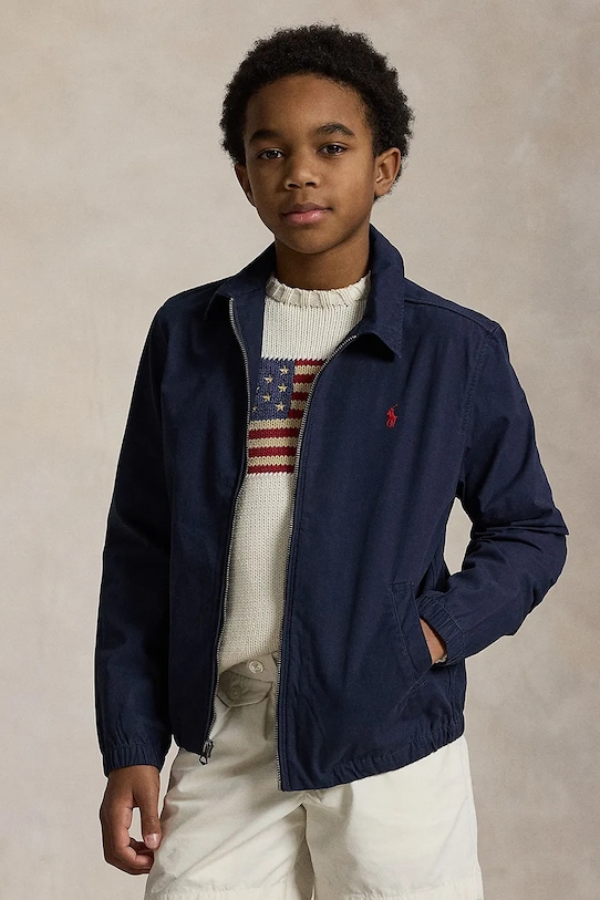 

Детская хлопковая куртка Polo Ralph Lauren, темно-синий