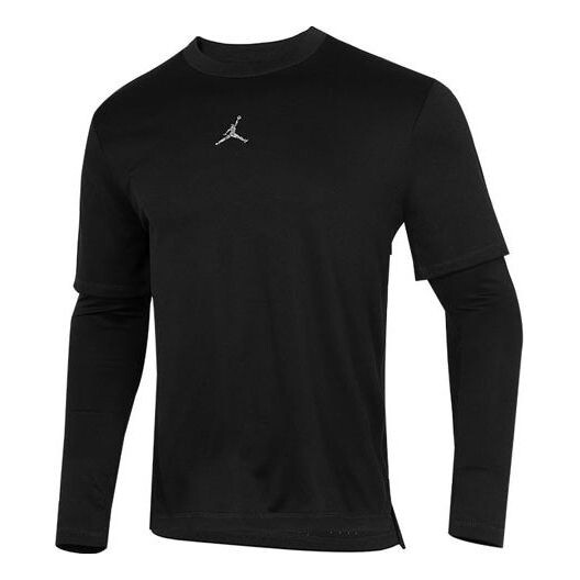 

Футболка men's casual sports round neck colorblock long sleeves black t-shirt Air Jordan, черный