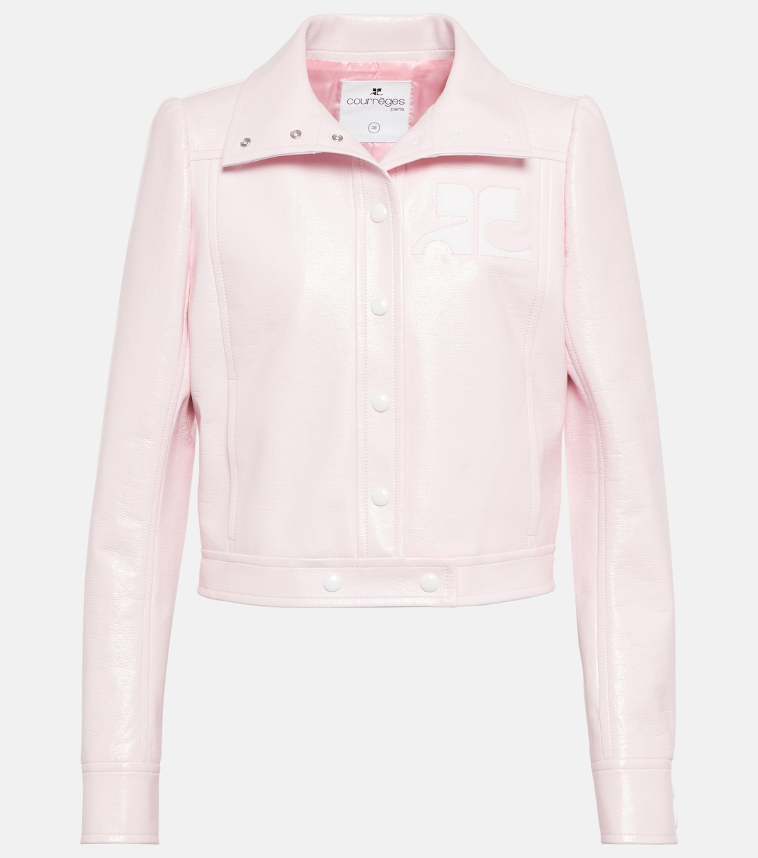 

Хлопковая куртка укороченная с покрытием Courrèges, Pale Pink