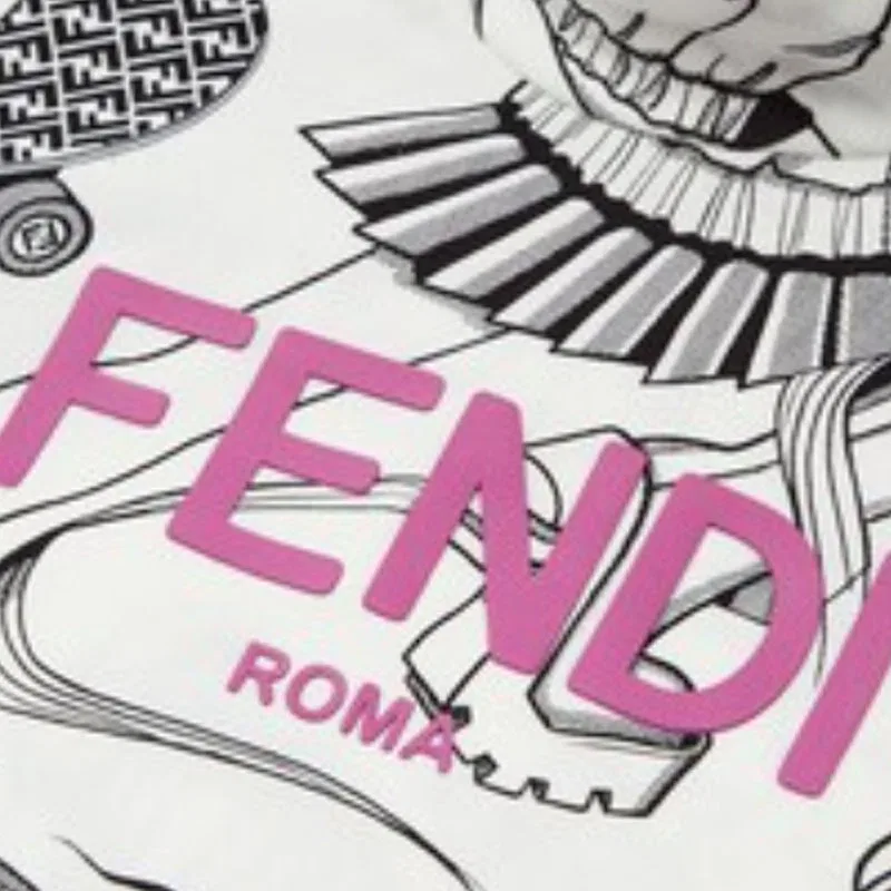 Футболка водолазка FENDI Kids белая — фото 4