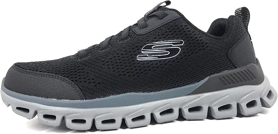 Мужские кроссовки Skechers Glide-Step, Black Mesh Pu Grey Trim