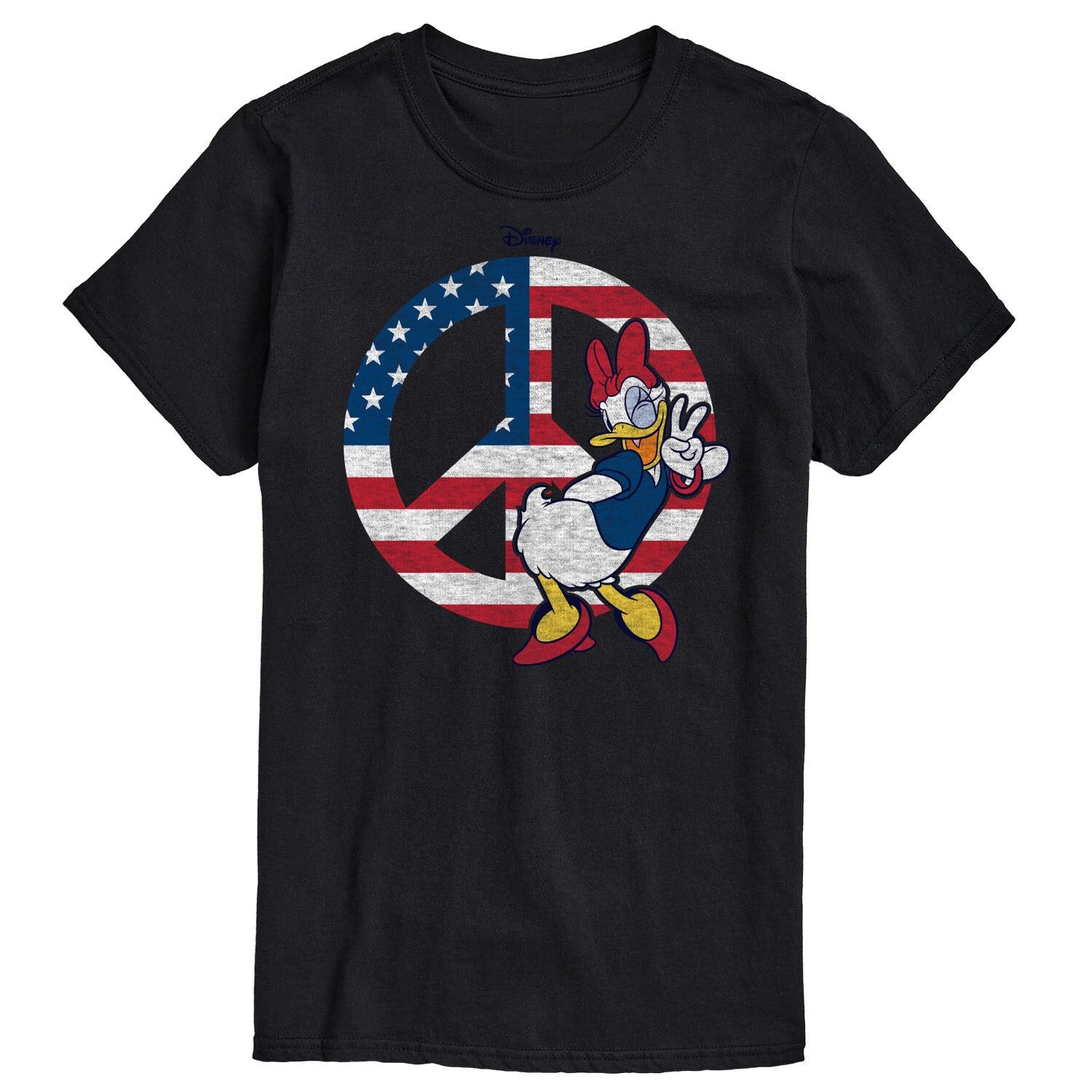 

Футболка Disney's Daisy Duck Big & Tall Peace с рисунком мира License, черный
