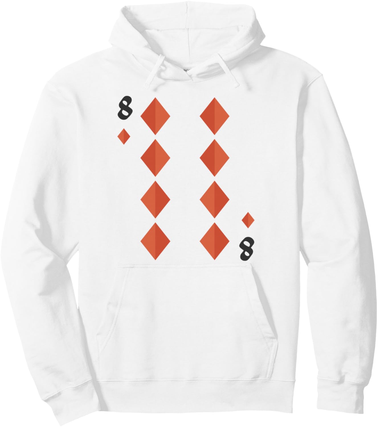 

Худи с изображением восьмерки бубен для группового костюма на Хэллоуин Diamonds Deck Of Cards Apparel, белый