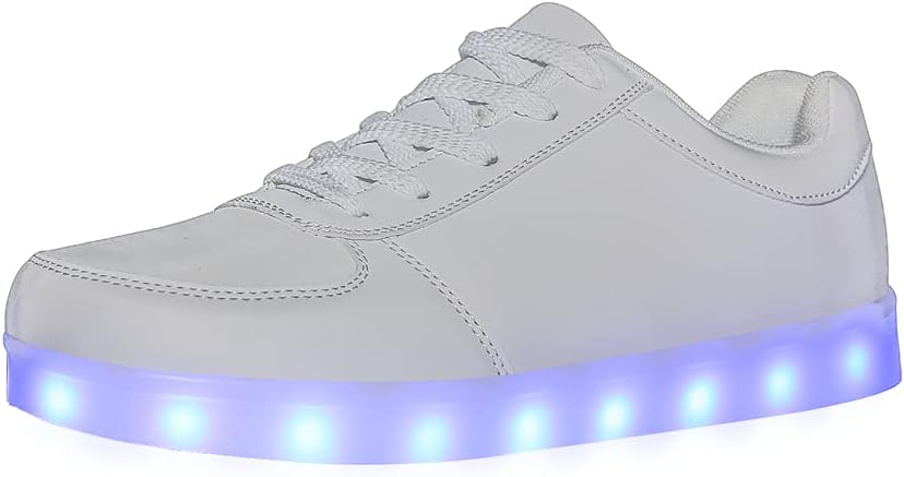 Унисекс-кроссовки YuanRoad с подсветкой LED и USB-зарядкой, светящиеся светодиодные кроссовки, белый — фото 2