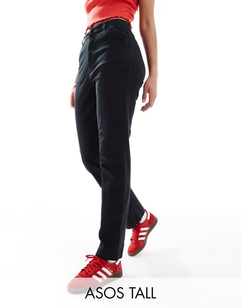 

ASOS DESIGN Tall – черные брюки чиносы