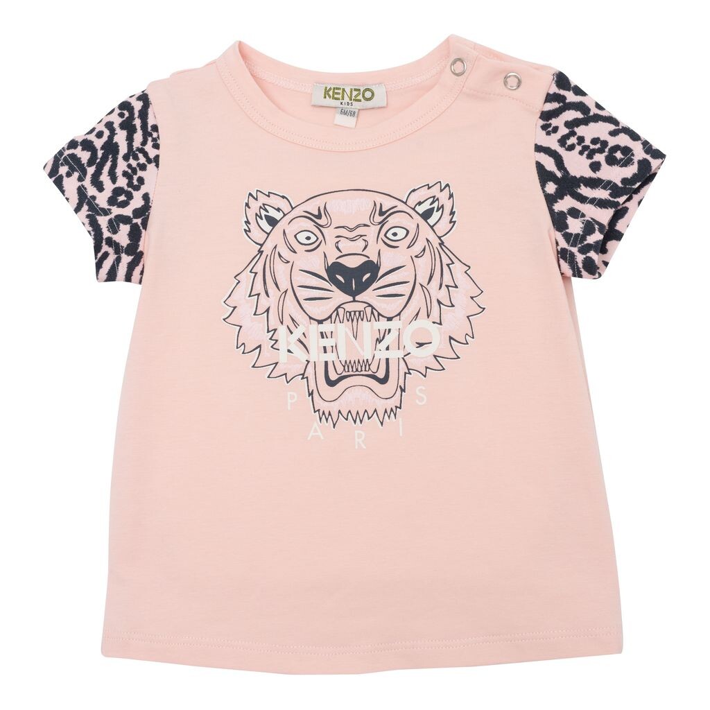 

Розовая футболка с логотипом Tiger в полоску KENZO, розовый