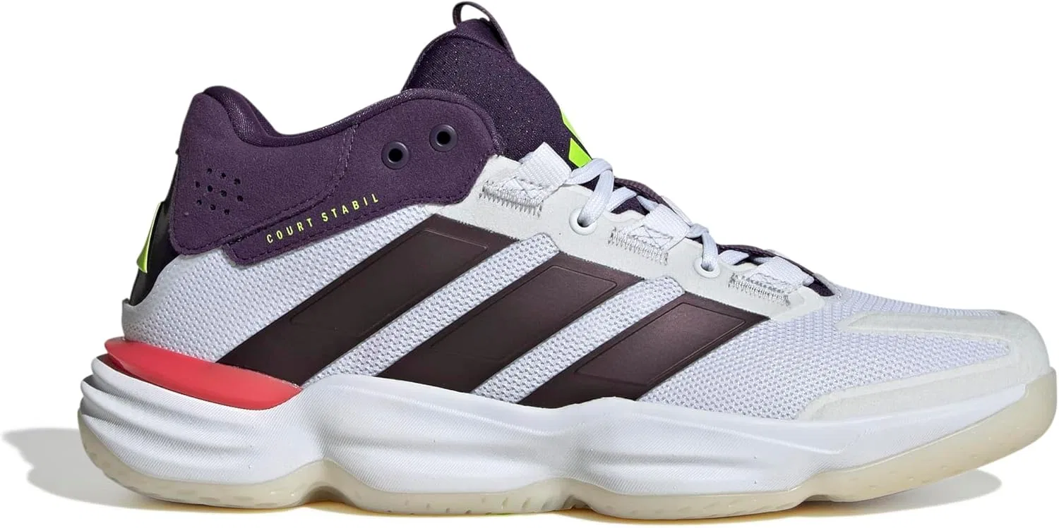 Мужские кроссовки Adidas Court Stable для игры в помещении, Cloud White Aurora Met Aurora Plum — фото 2