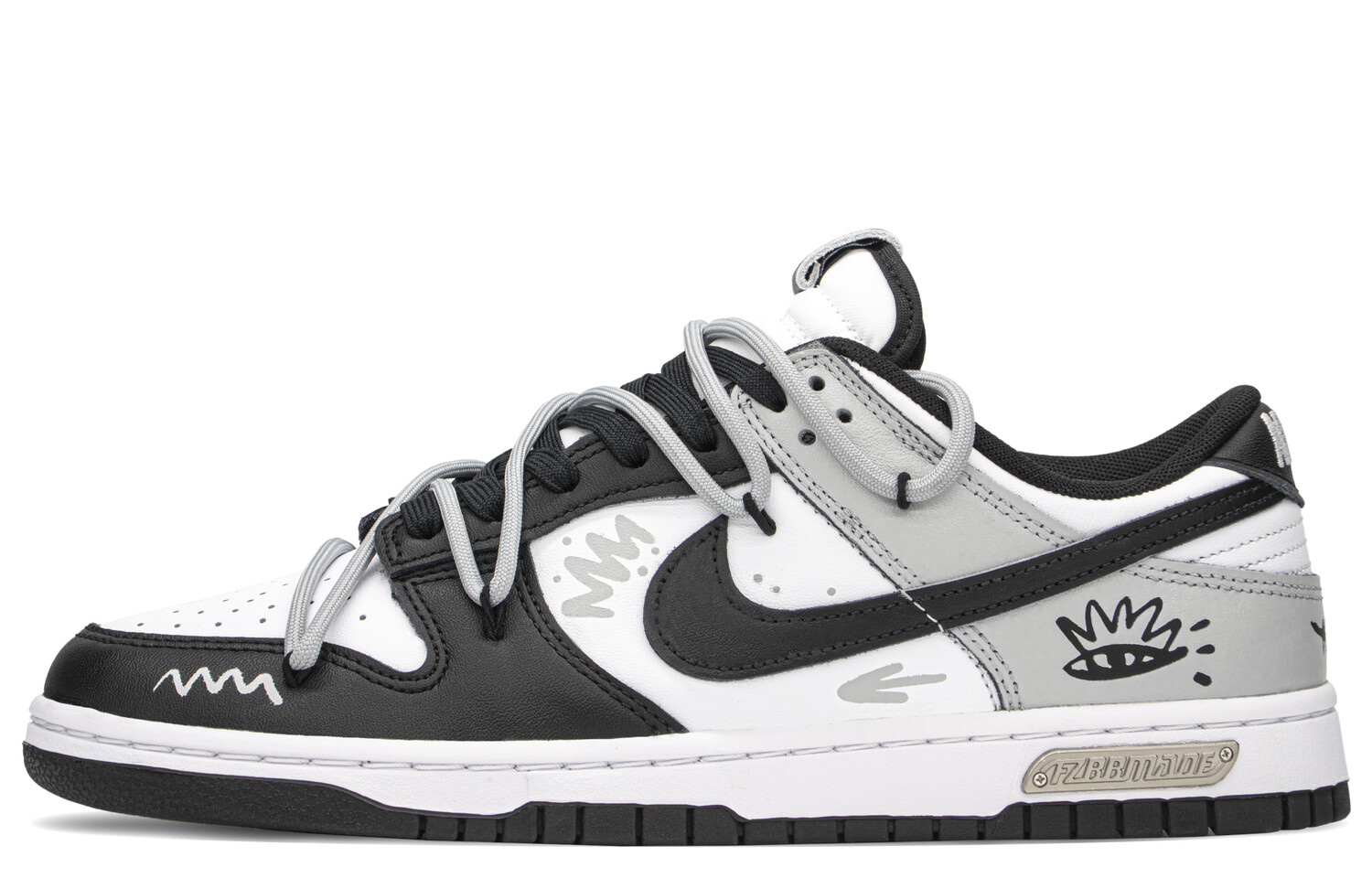 Кроссовки Nike Dunk Skateboard Shoes Unisex Low-Top Black White Gray