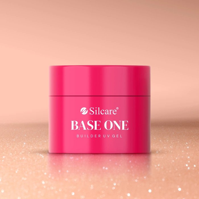 Кремовый гель для наращивания ногтей UV Base One Shimmer Blush Cream 100 г Silcare — фото 4
