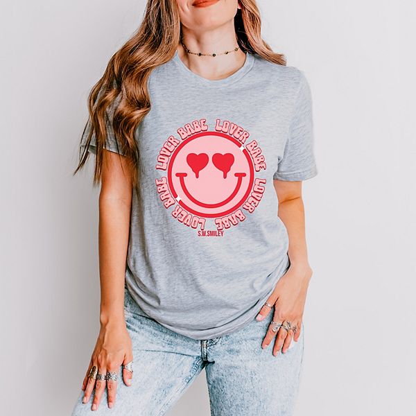 

Футболка с принтом SWSmiley lover babe smiley face Simply Sage Market, Heather Grey, Серый, Футболка с принтом SWSmiley lover babe smiley face Simply Sage Market, Heather Grey