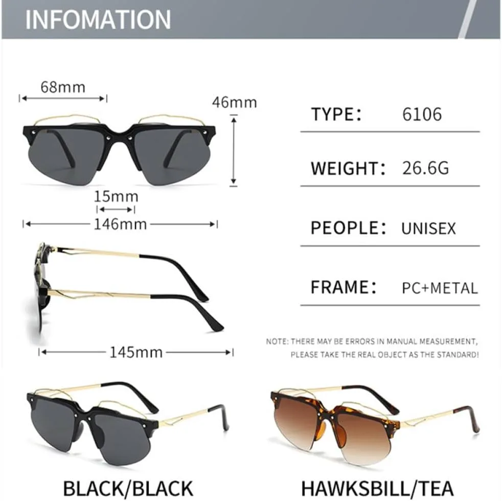 

MUTYNE Модные солнцезащитные очки без оправы для женщин, роскошные ретро-очки квадратной формы для мужчин, панк-очки, модные летние очки для отдыха на природе, C2