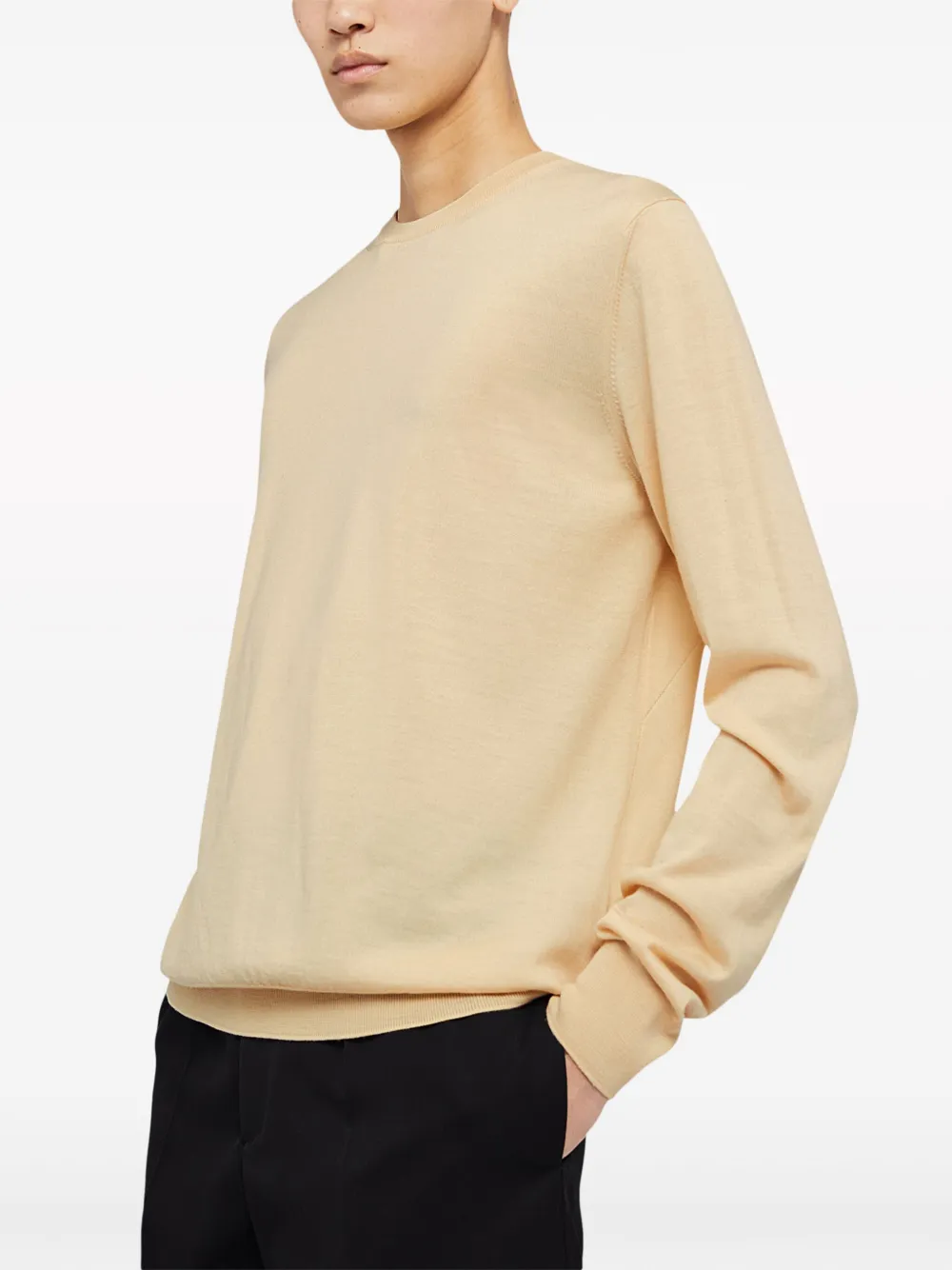 Шерстяной джемпер с круглым вырезом JIL SANDER, нейтральный — фото 2
