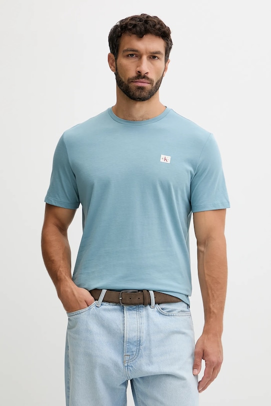 

Хлопковая футболка Calvin Klein Jeans, синий